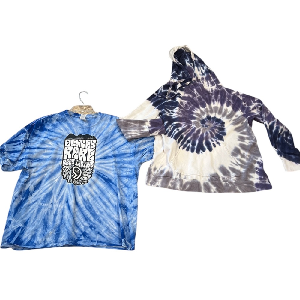 Bundle GreenTea Sweatshirt with Hoodie XXL & short sleeve tee Tie Dye XL